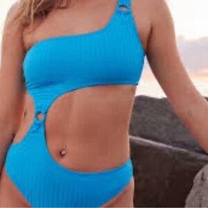 Aerie wide rib cut out one piece swimsuit